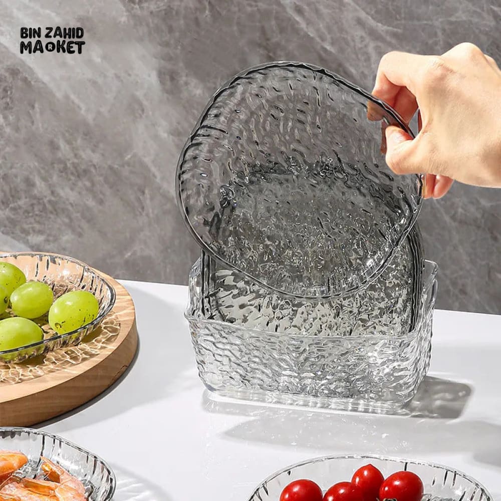 8 PIECES EASY TO CLEAN SNACK TRAY – FOOD GRADE PP STORAGE BOX FOR DRIED FRUIT CANDYNUTS & MULTIPURPOSE KITCHEN USE - ACRYLIC