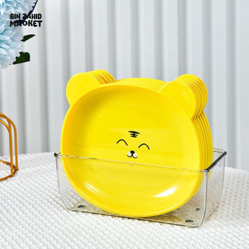 8 PIECES EASY TO CLEAN SNACK TRAY – FOOD GRADE PP STORAGE BOX FOR DRIED FRUIT CANDYNUTS & MULTIPURPOSE KITCHEN USE - BEAR