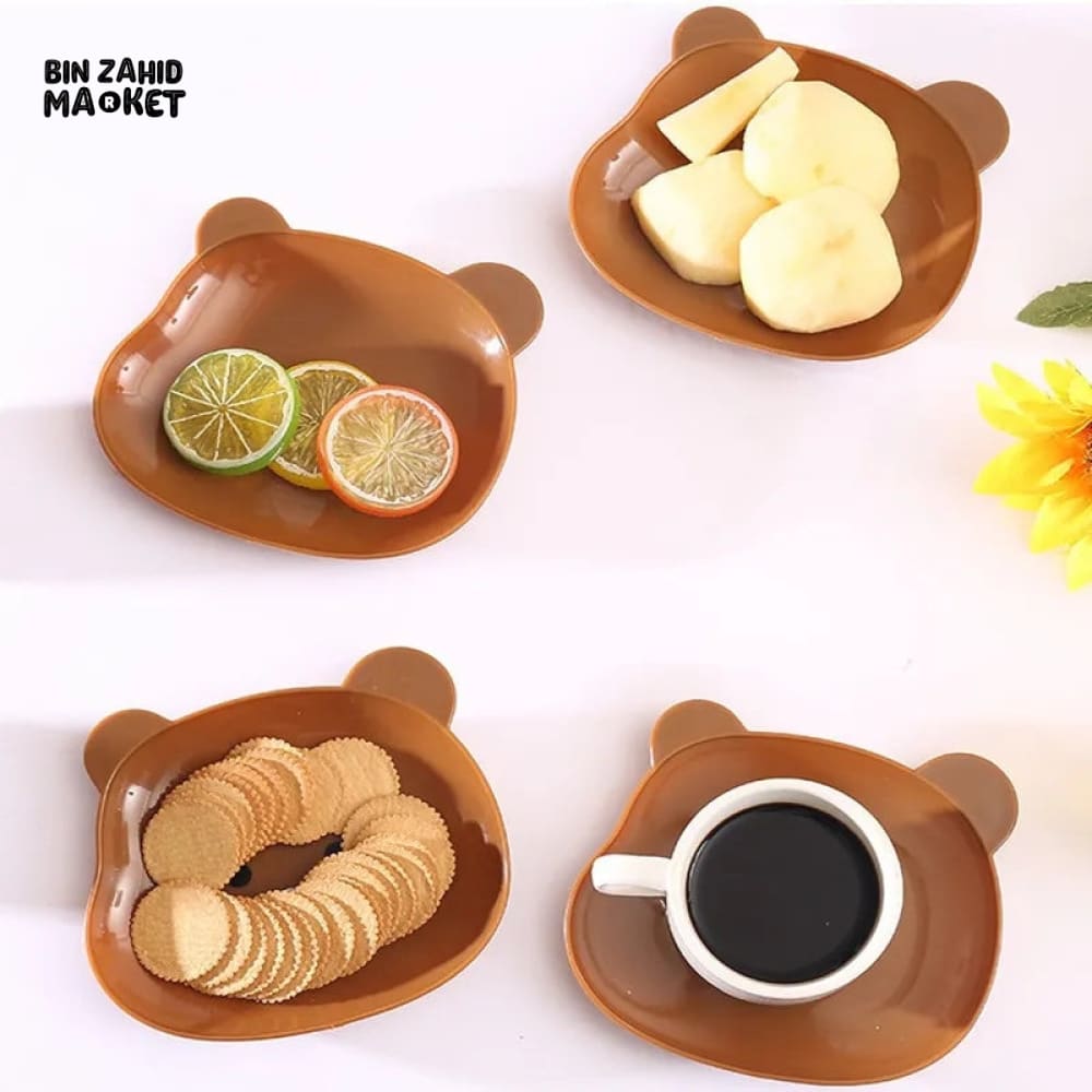 8 PIECES EASY TO CLEAN SNACK TRAY – FOOD GRADE PP STORAGE BOX FOR DRIED FRUIT CANDYNUTS & MULTIPURPOSE KITCHEN USE - BEAR