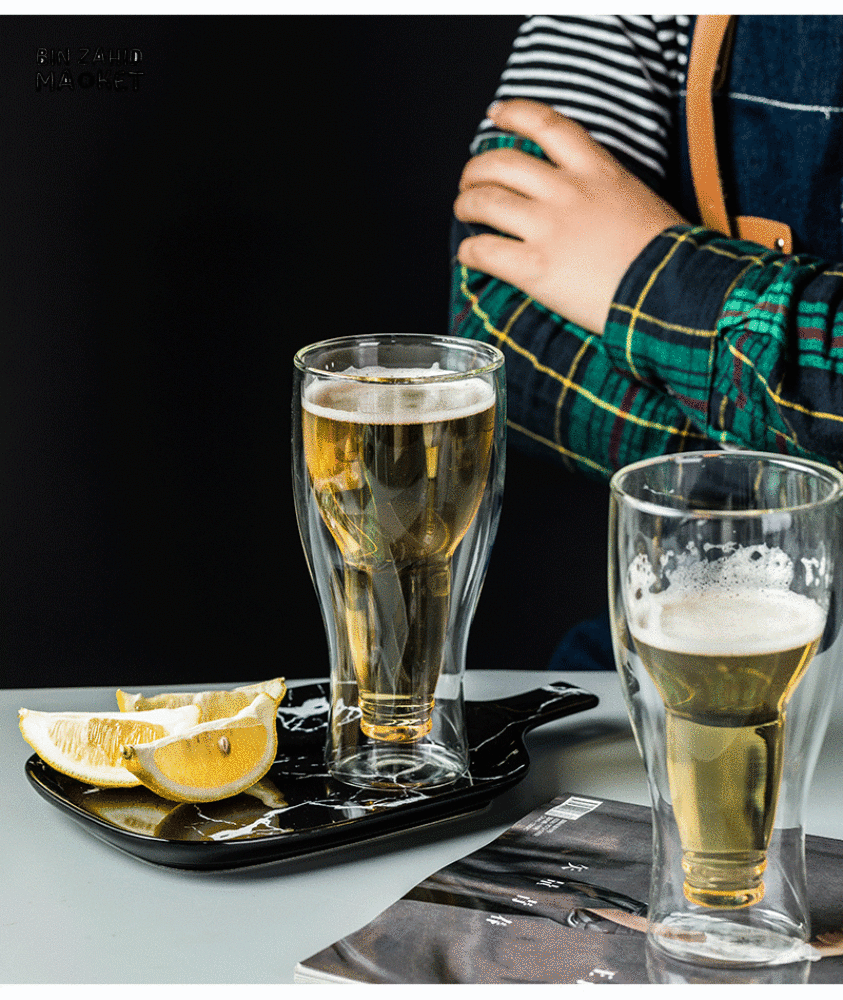 INVERTED BOTTLE GLASS – DOUBLE-LAYER CREATIVE CUP - MEDIUM