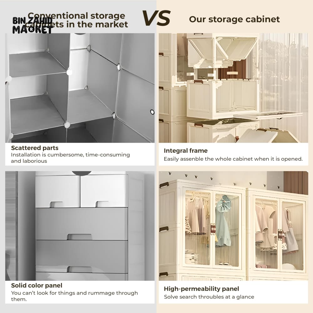 LUXORMOVE 3 LAYERS LARGE CAPACITY FOLDING STORAGE CABINETS - BZM-102589