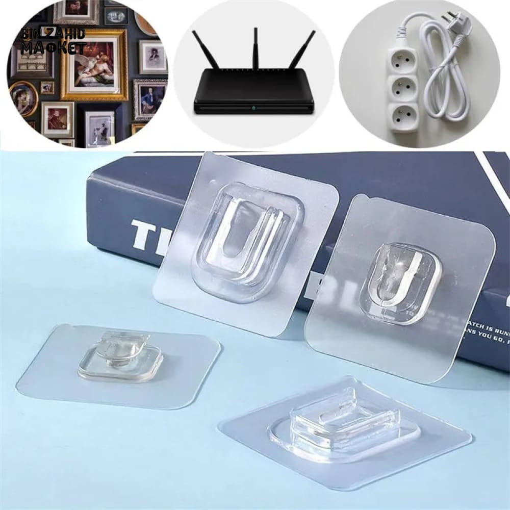 PACK OF 10 DUAL SIDED ADHESIVE WALL HOOKS