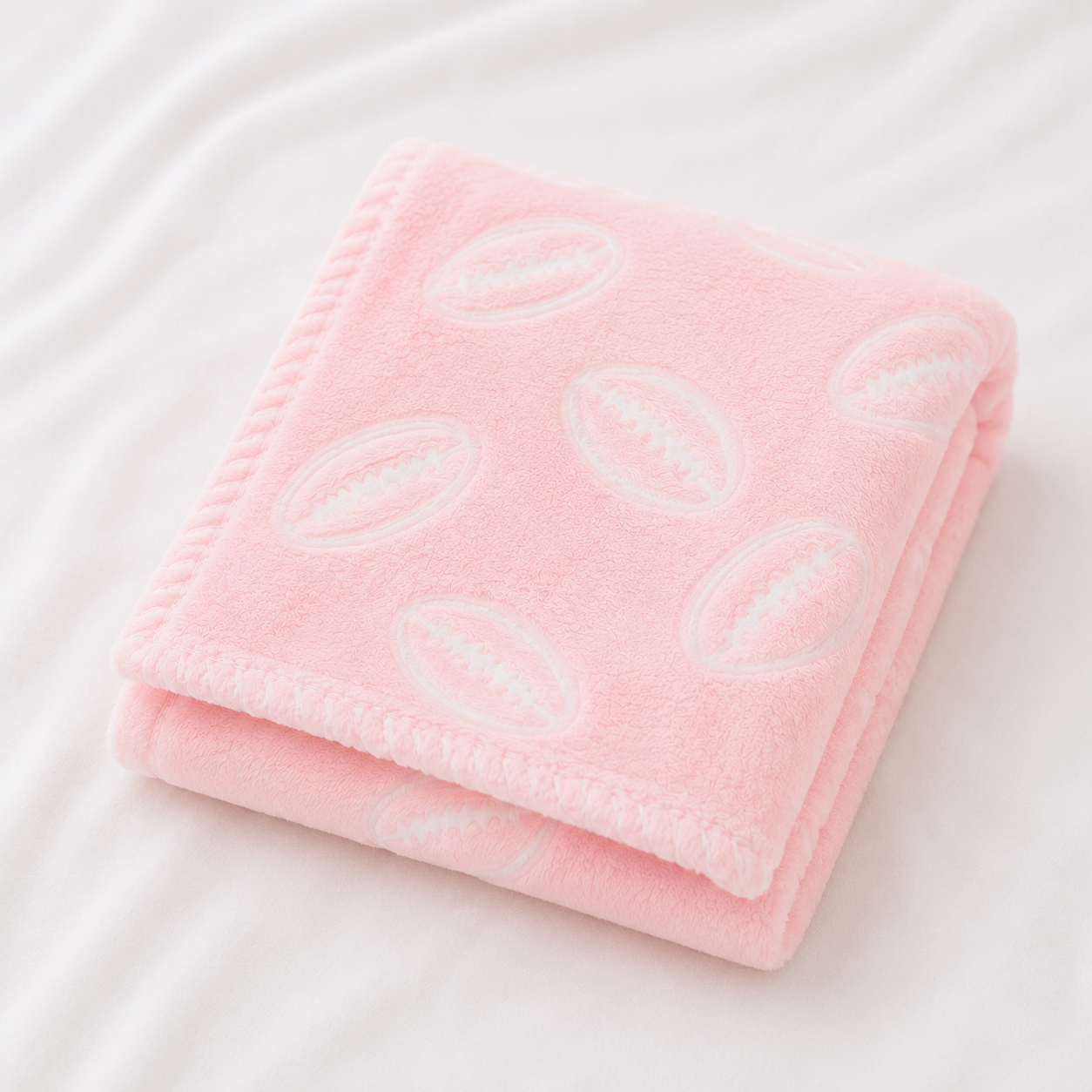 HAPPIMUMS BABY PLUSH SLEEPING BLANKET DOUBLE PLY BASEBALL 110 x 80 - PINK