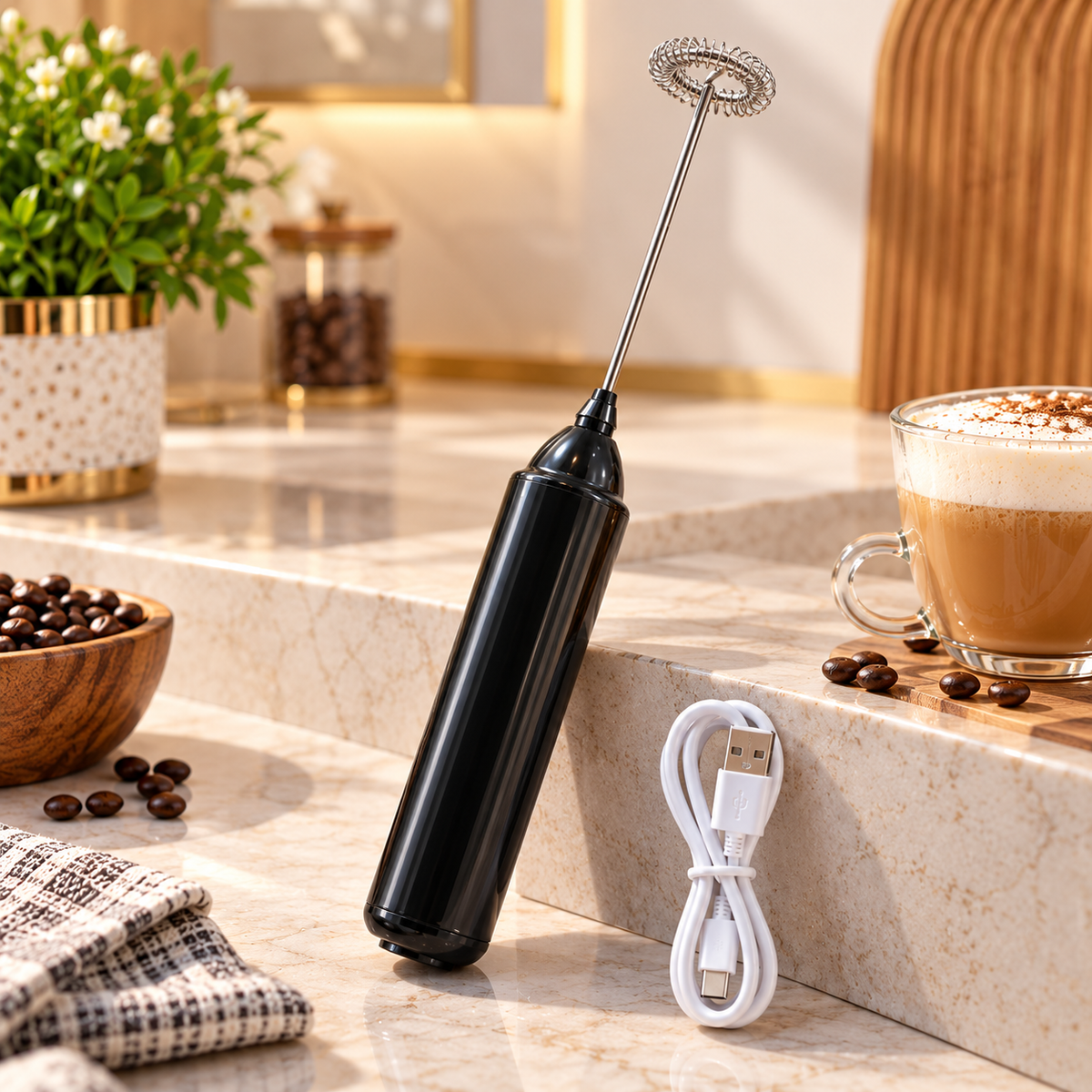 USB RECHARGEABLE HANDHELD MILK FROTHER