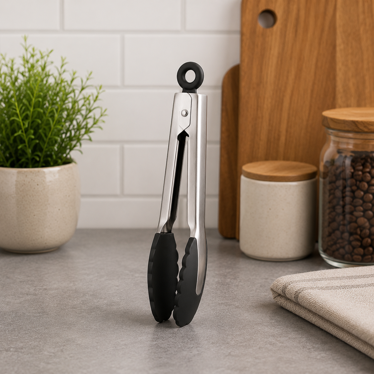 STAINLESS STEEL KITCHEN FOOD TONG