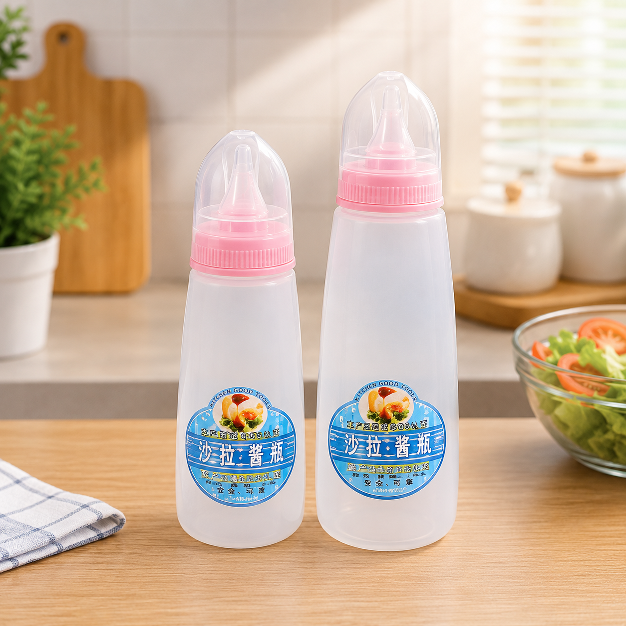 LIXIN HOUSEWARE SALAD DRESSING SQUEEZE BOTTLE SET – 2 PCS