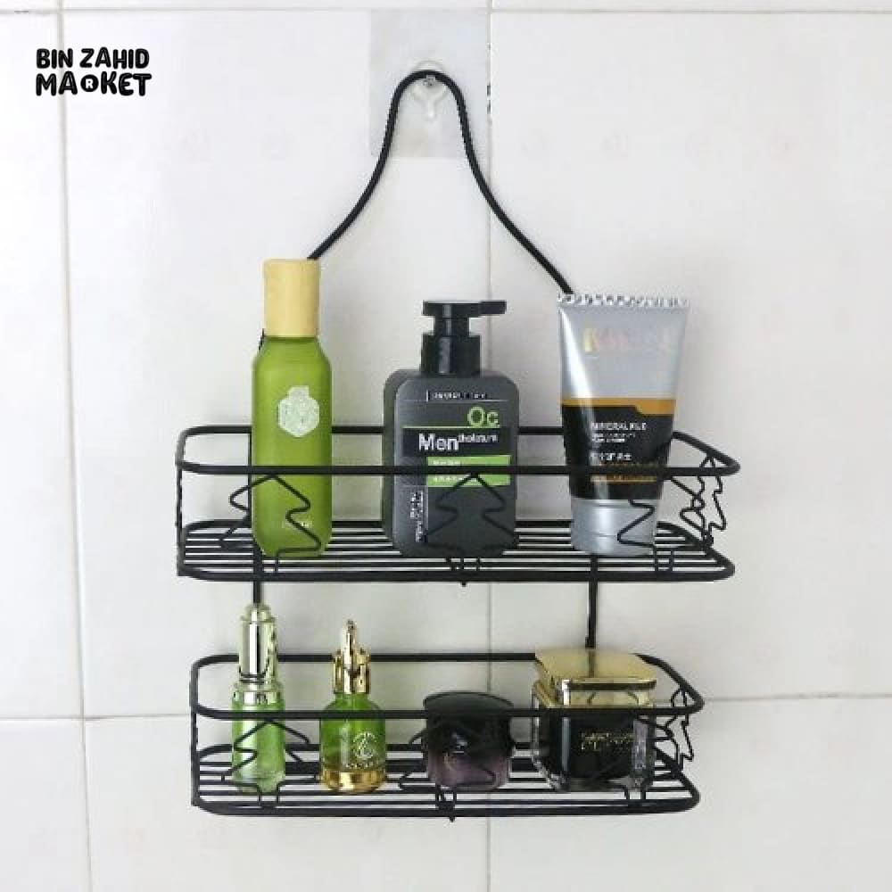 DOUBLE-LAYER DURABLE BATHROOM RACK White