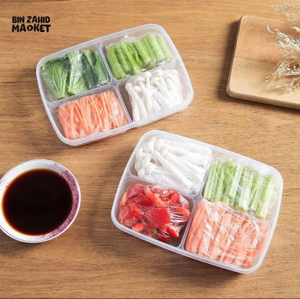 4 GRIDS TRANPARENT FOOD STOARGE BOX