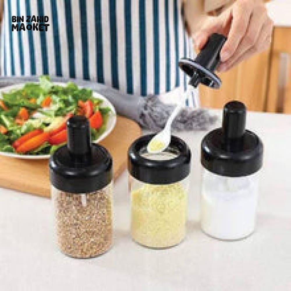 6 PIECES ROTATING SPICES JAR SET