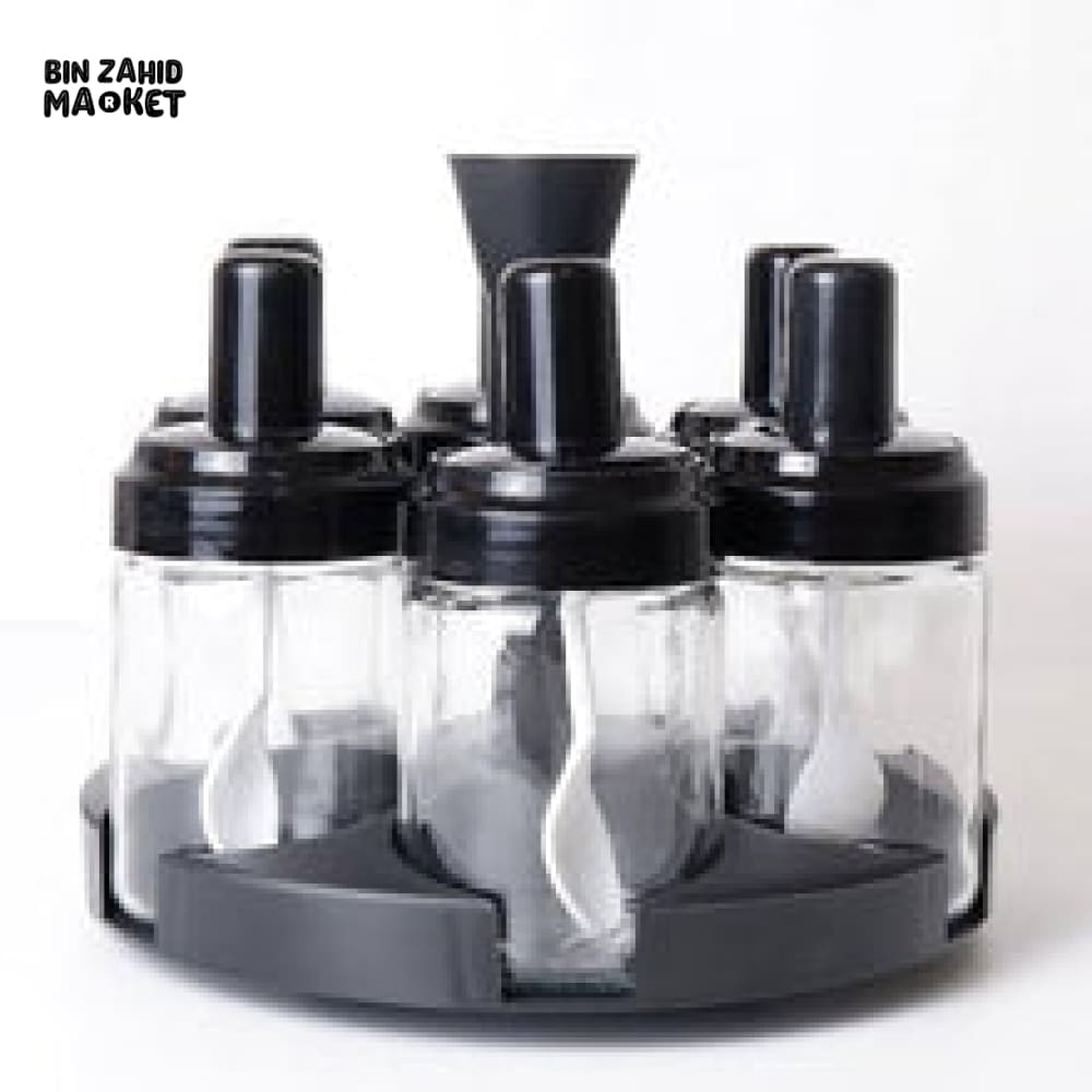 6 PIECES ROTATING SPICES JAR SET