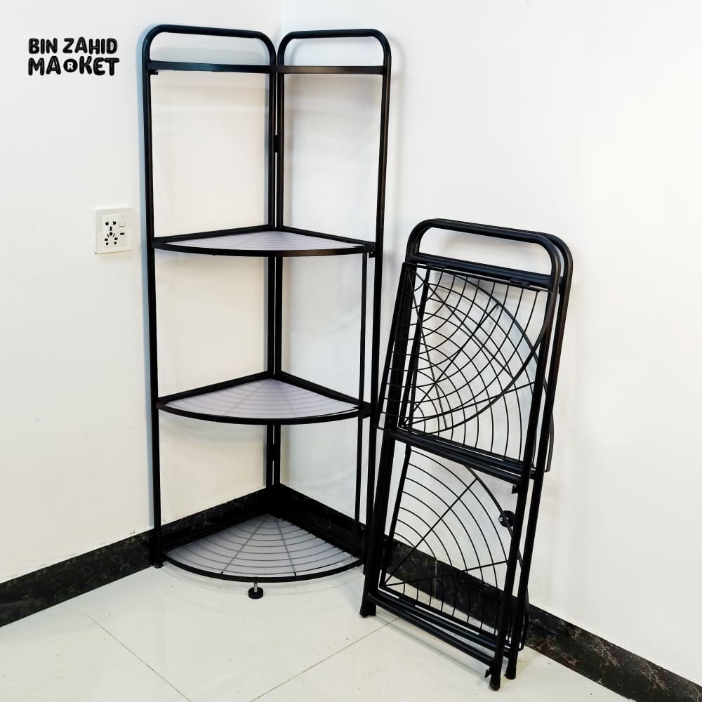 FOLDABLE CORNER SHELF WITH TRIPOD BASE