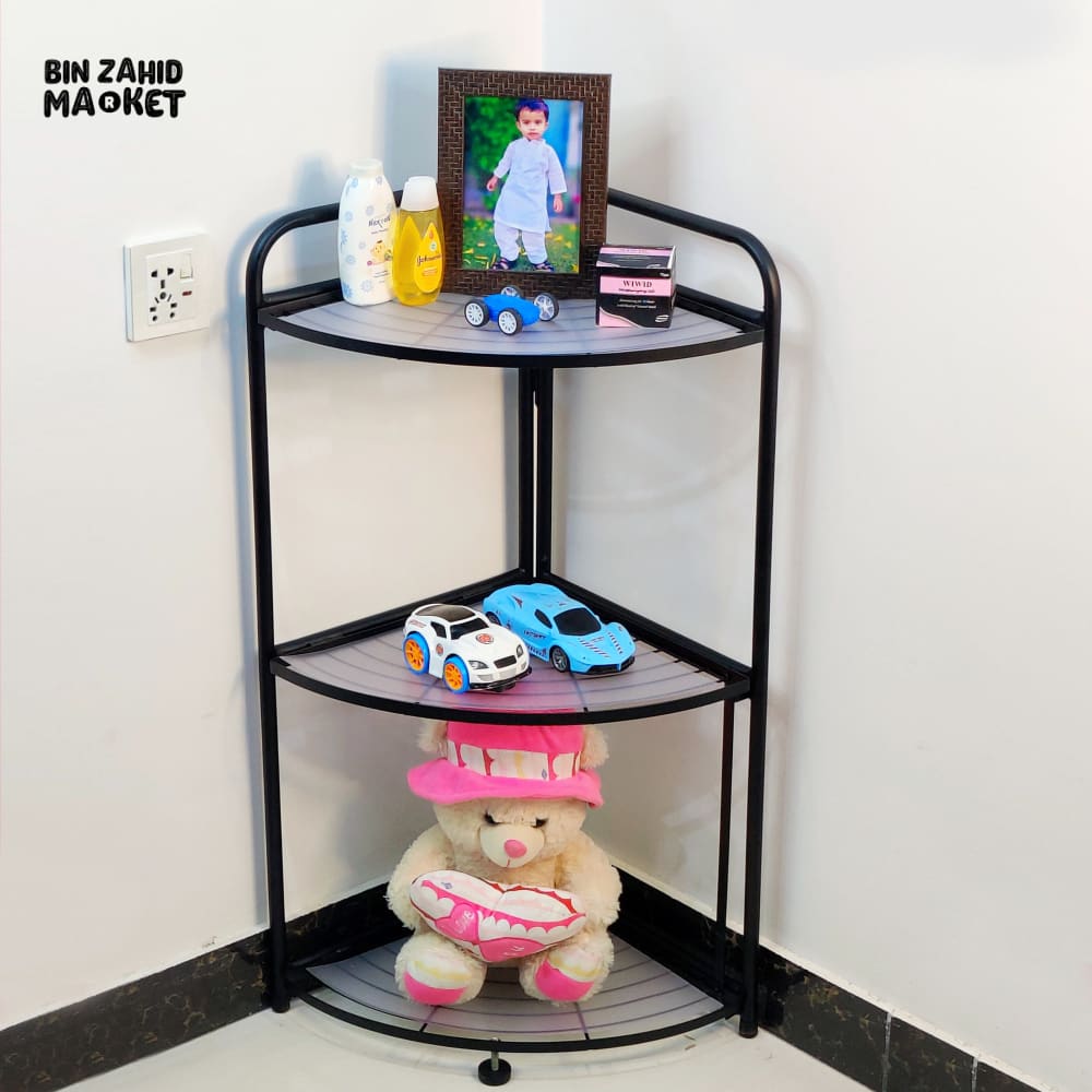 FOLDABLE CORNER SHELF WITH TRIPOD BASE