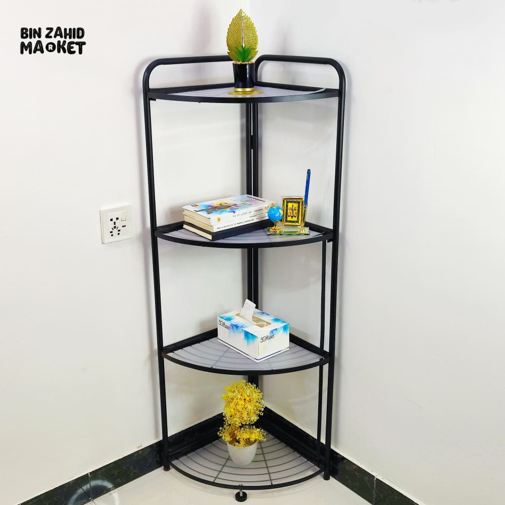 FOLDABLE CORNER SHELF WITH TRIPOD BASE