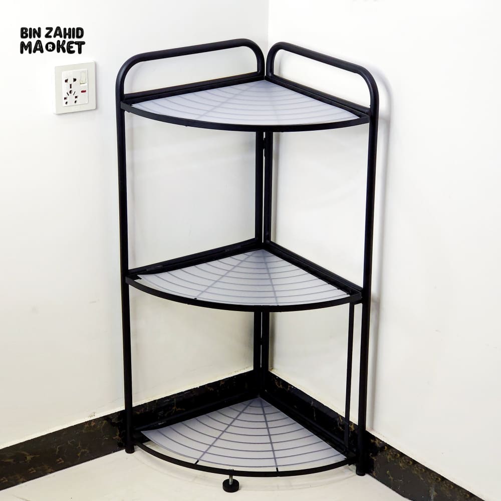 FOLDABLE CORNER SHELF WITH TRIPOD BASE