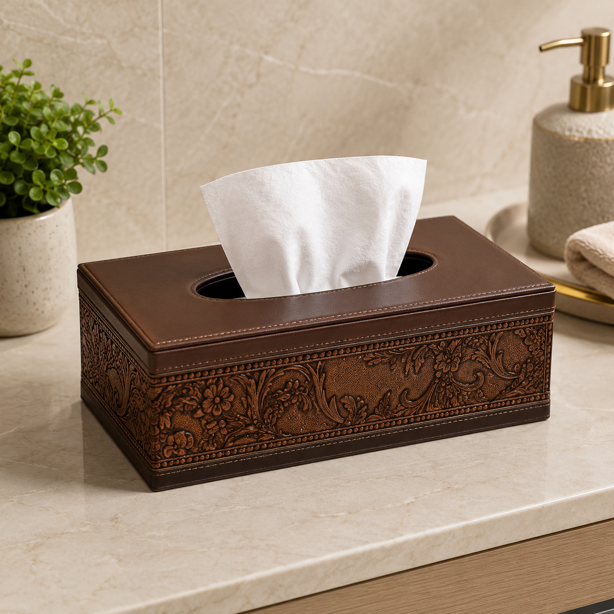 PREMIUM EMBOSSED TISSUE BOX HOLDER