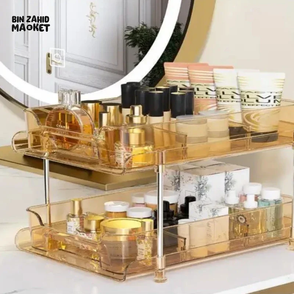 ACRYLIC CLEAR PULL-OUT STORAGE ORGANIZER COSMETIC & FOOD STORAGE - 3 TIER