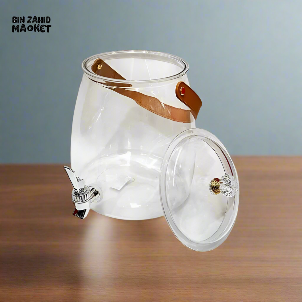 ACRYLIC DRINK DISPENSERS – PACK OF 2 CLEAR JUICE CONTAINERS Small