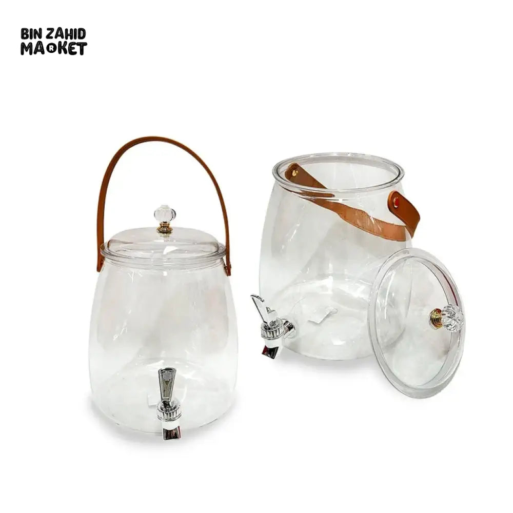 ACRYLIC DRINK DISPENSERS – PACK OF 2 CLEAR JUICE CONTAINERS