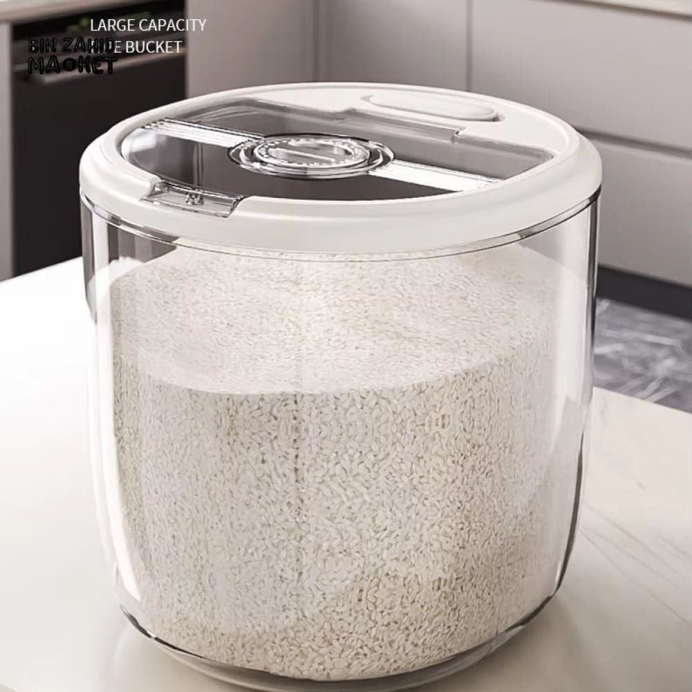ACRYLIC RICE STORAGE BOX – TRANSPARENT KITCHEN CONTAINER WITH LID 10KG