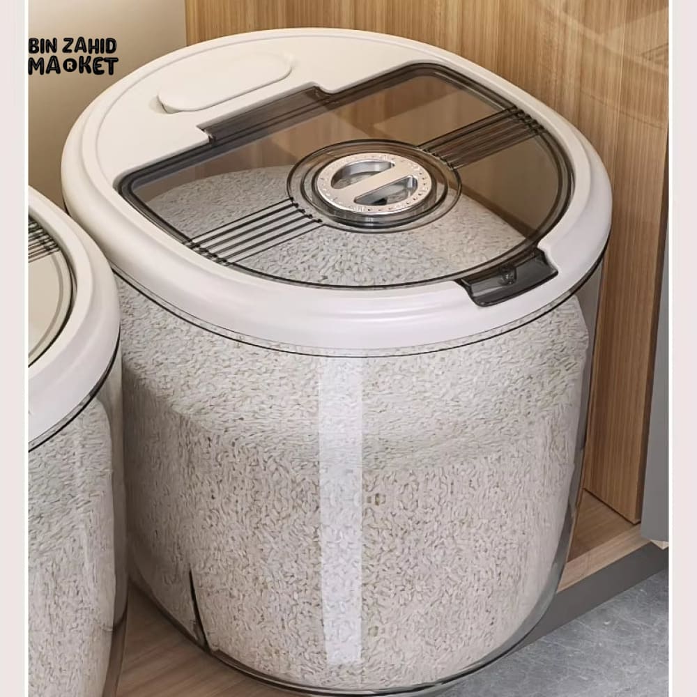 ACRYLIC RICE STORAGE BOX – TRANSPARENT KITCHEN CONTAINER WITH LID
