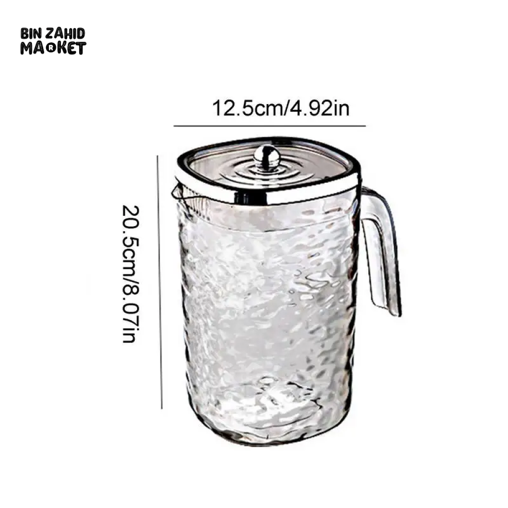 ACRYLIC WATER PITCHER WITH LID – THICKENED HEAT-RESISTANT CARAFE FOR HOT & COLD JUICE MILK AND BEVERAGES