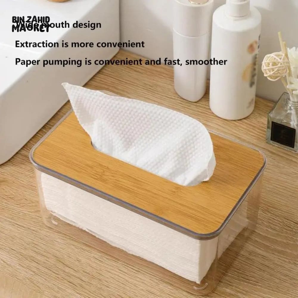 ACRYLIC WOODEN TOP TISSUE BOX