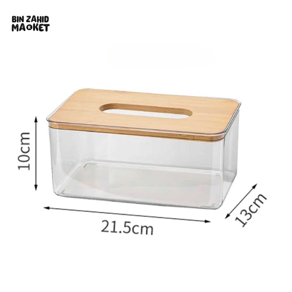 ACRYLIC WOODEN TOP TISSUE BOX
