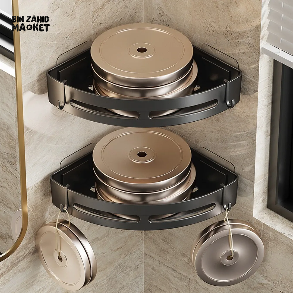 ADHESIVE BATHROOM SHAMPOO HOLDER SHOWER CADDY TOWEL STORAGE SHELVES
