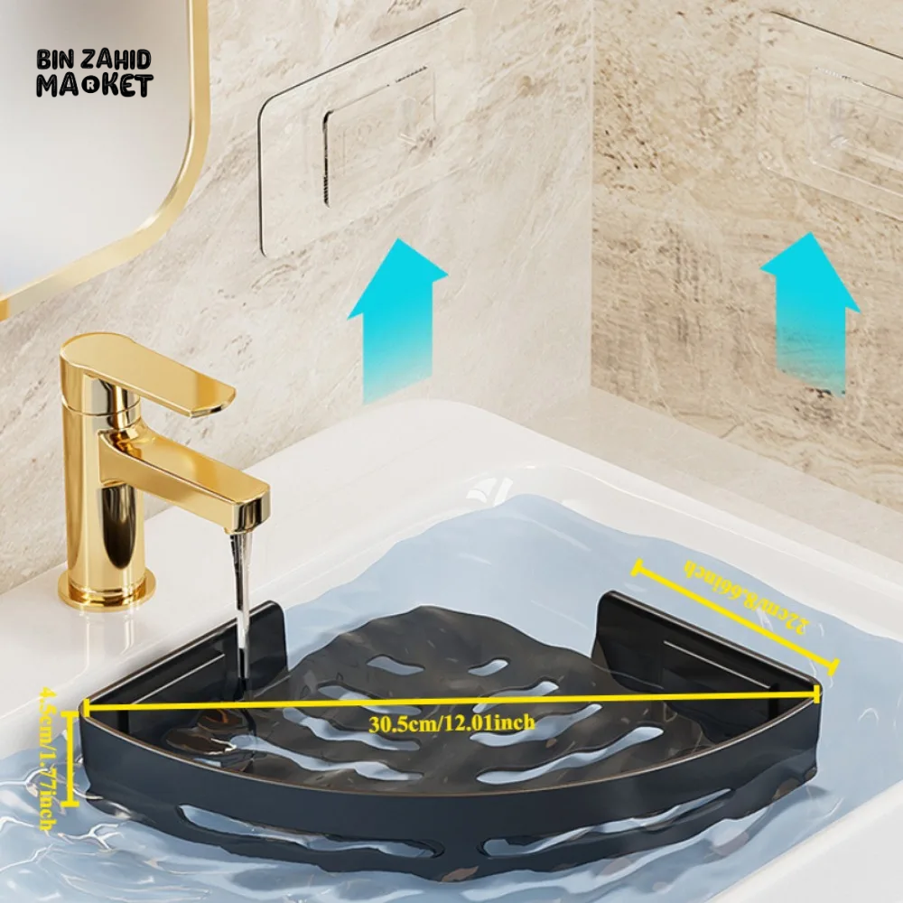 ADHESIVE BATHROOM SHAMPOO HOLDER SHOWER CADDY TOWEL STORAGE SHELVES