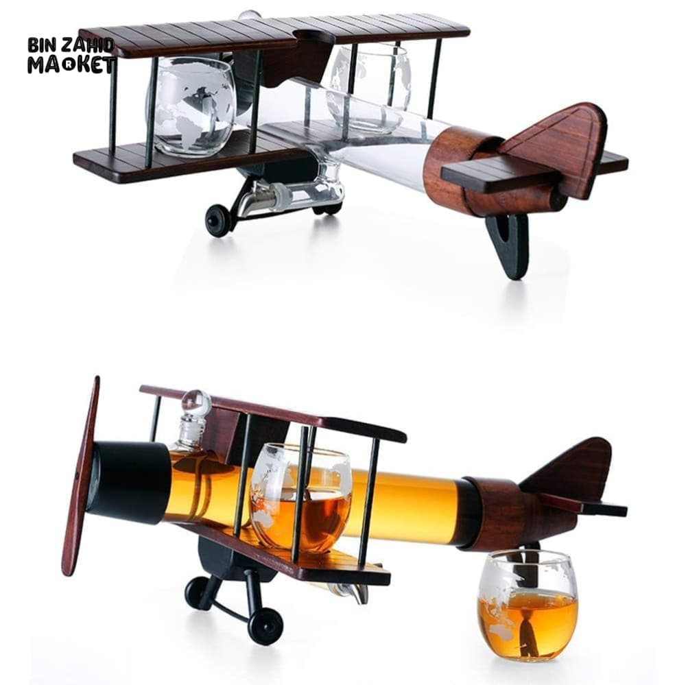 AIRPLANE DECANTER SET – INCLUDES DECANTER & 2 GLASSES