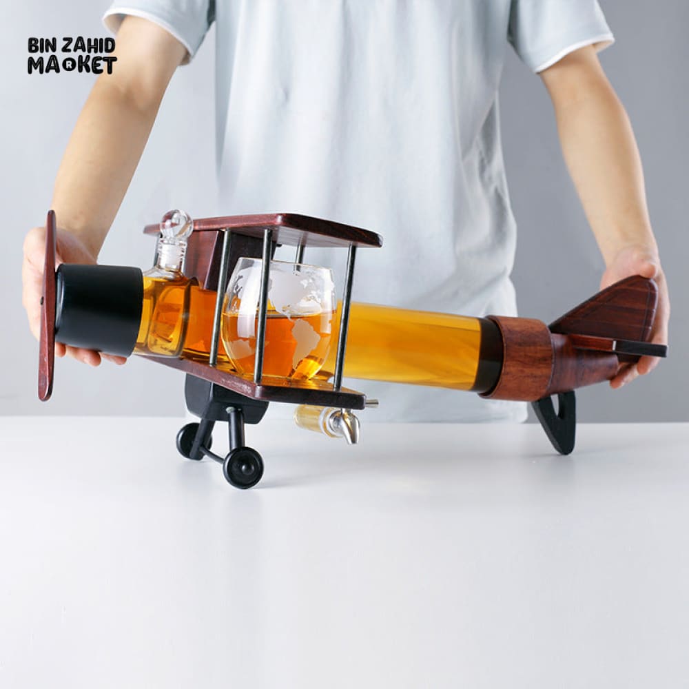 AIRPLANE DECANTER SET – INCLUDES DECANTER & 2 GLASSES