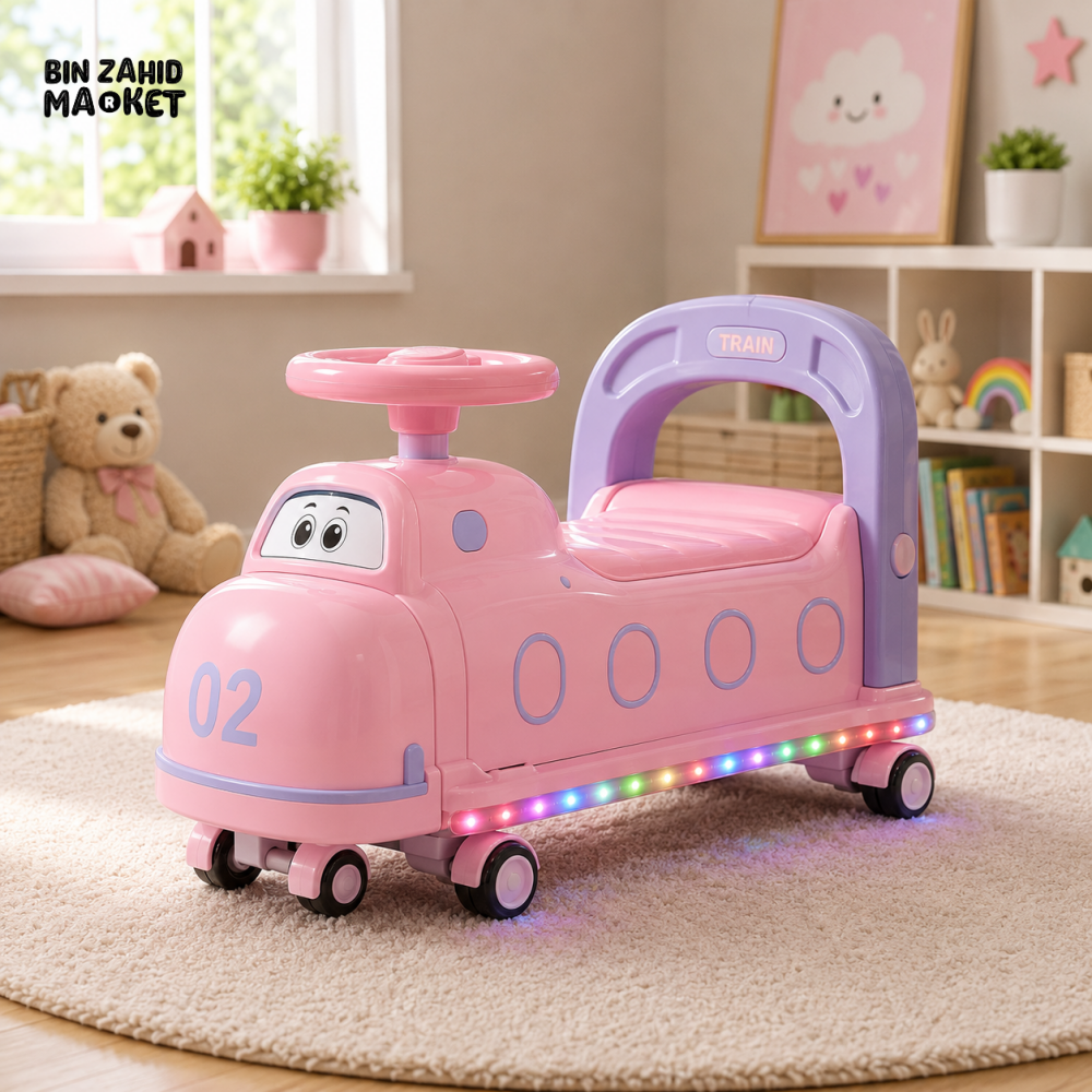 AIRPLANE STYLE AUTO BABY WALKER - PINK