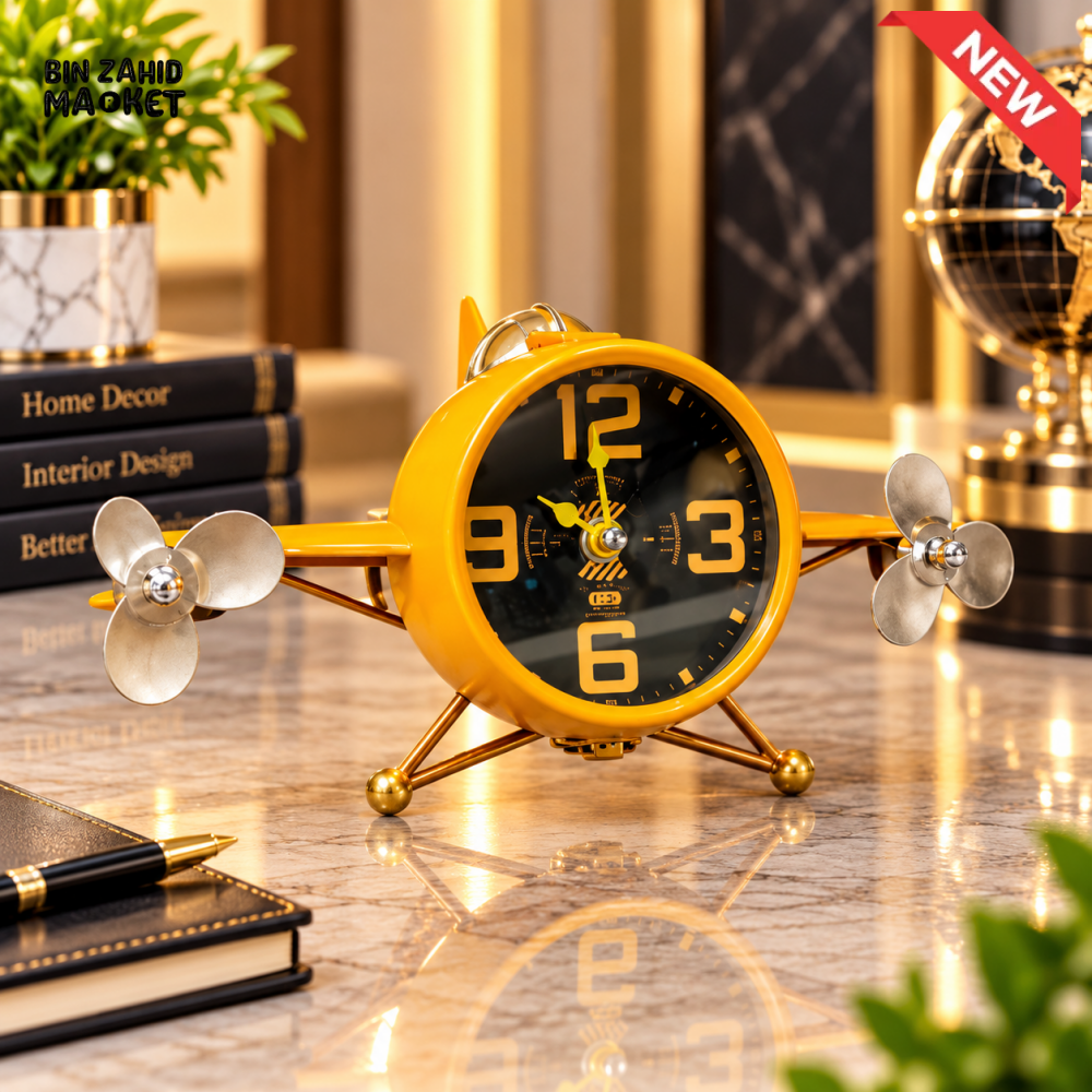 AIRPLANE STYLE TABLE CLOCK DECOR