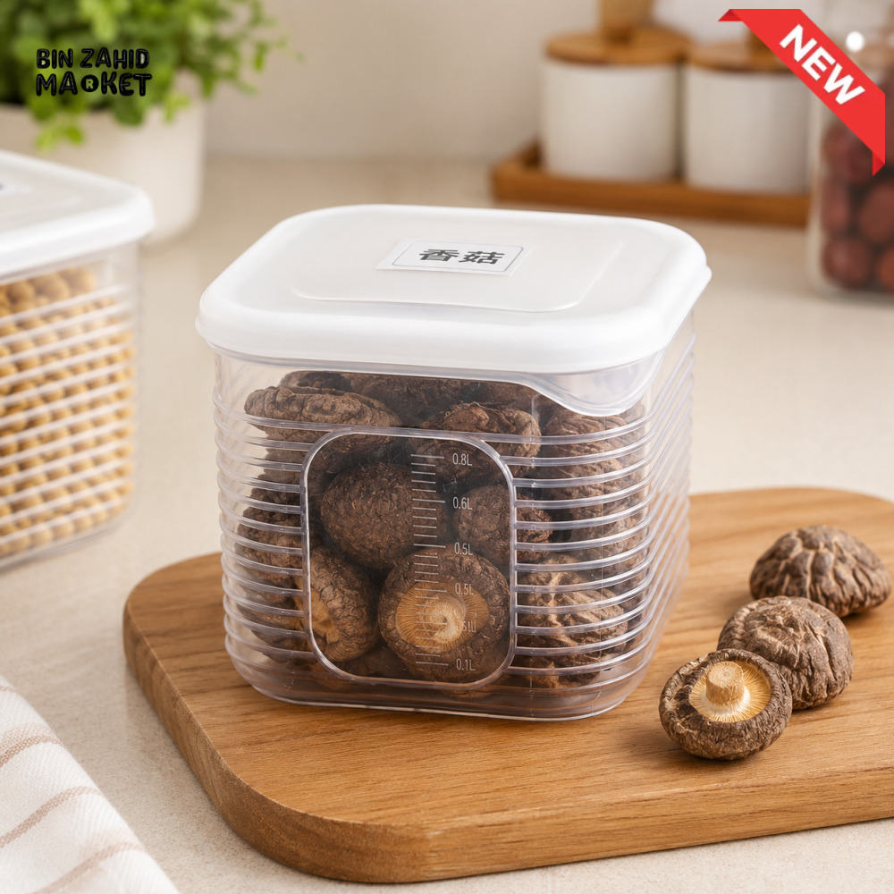 AIRTIGHT FOOD STORAGE CONTAINER WITH MEASURING WINDOW - 6 PIECE SET