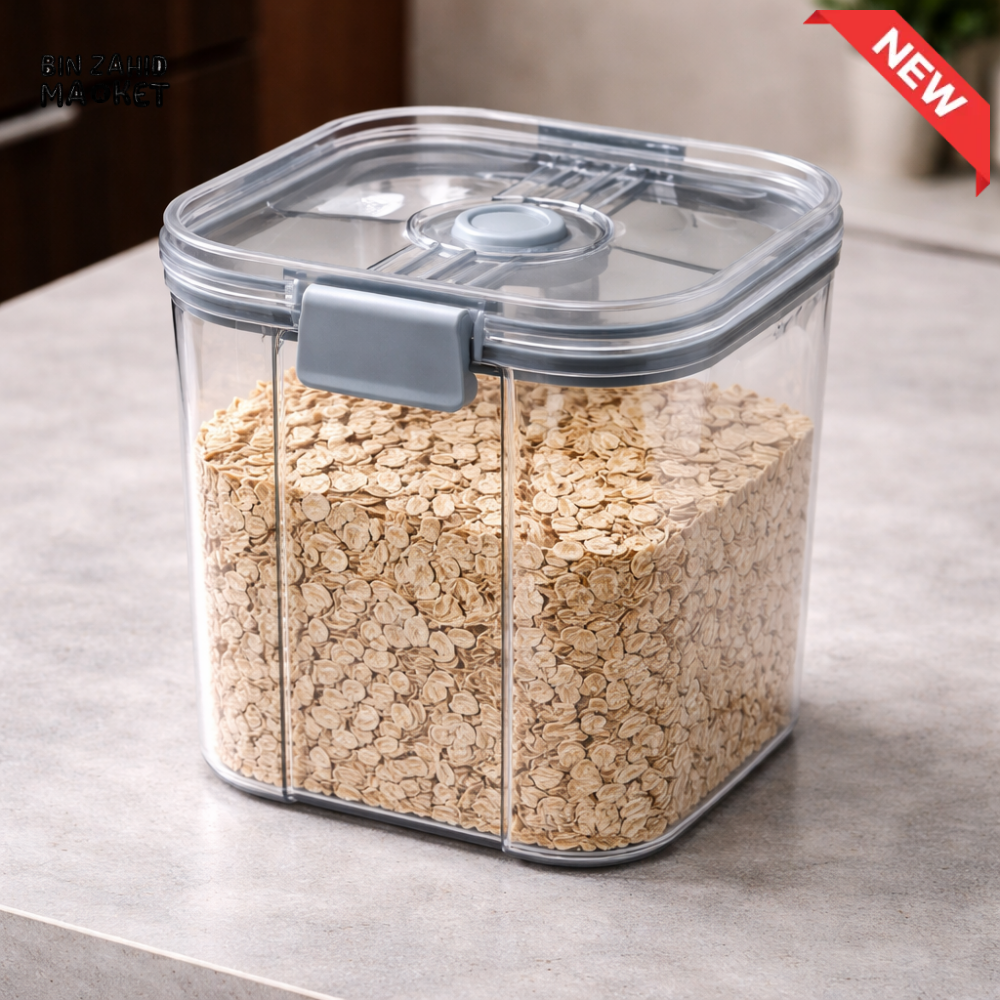 AIRTIGHT VACUUM FOOD STORAGE JAR – COFFEE BEANS TEA & GRAIN MOISTURE-RESISTANT CONTAINER