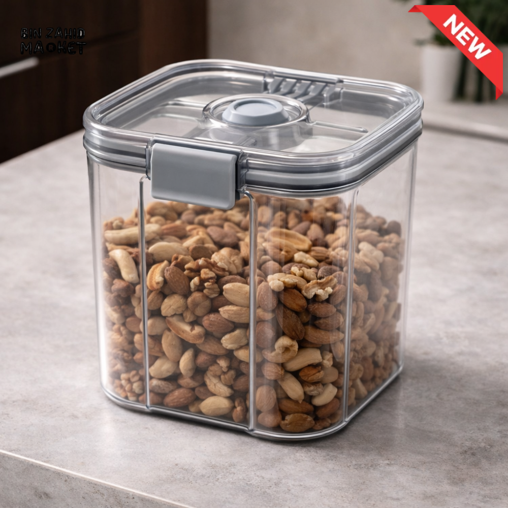 AIRTIGHT VACUUM FOOD STORAGE JAR – COFFEE BEANS TEA & GRAIN MOISTURE-RESISTANT CONTAINER