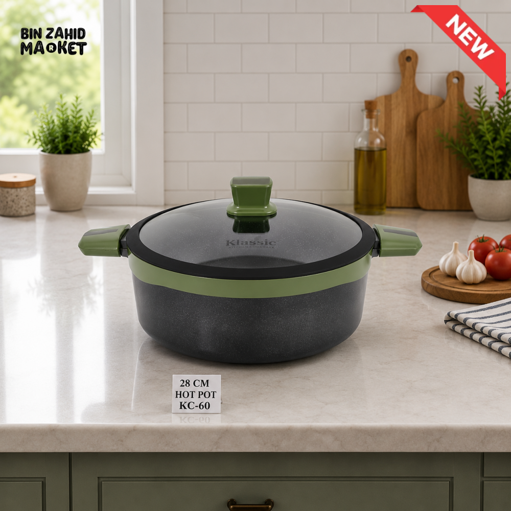 ALPENBURG NON-STICK CASSEROLE HOT POT WITH GLASS LID | 28 CM