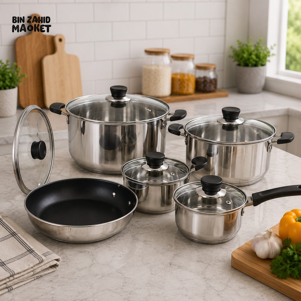 ALPENBURG STAINLESS STEEL COOKWARE SET - 10 PIECE SET