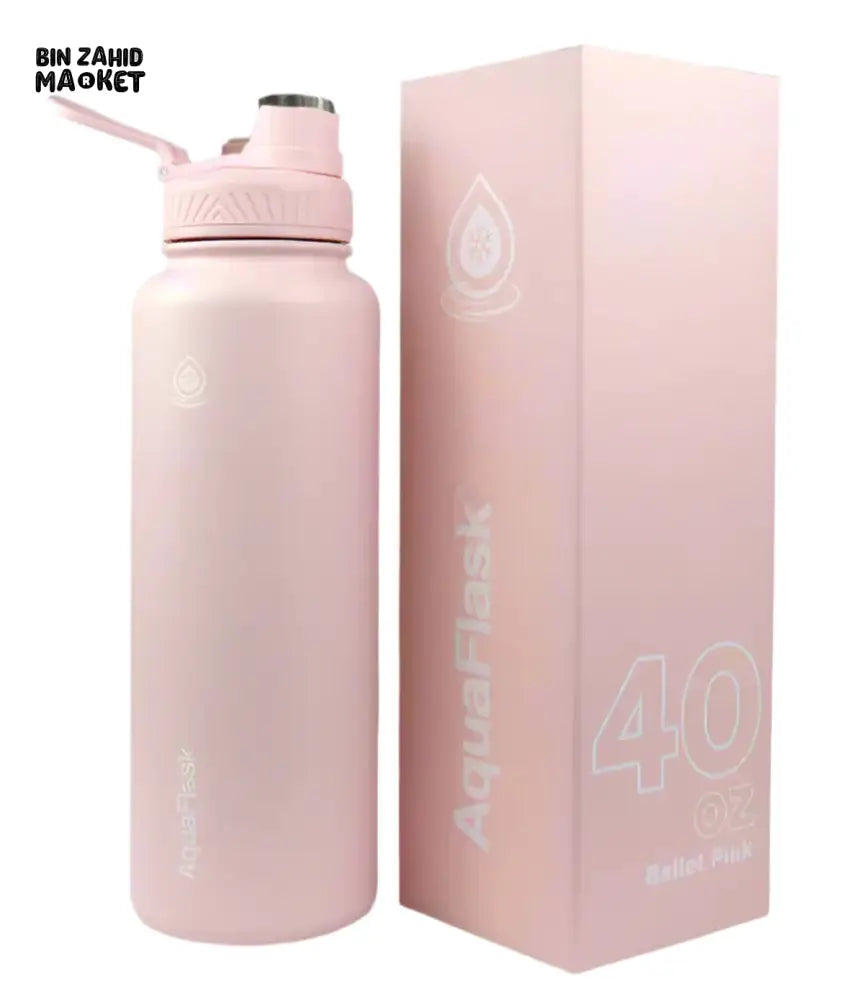 AQUAFLASK 40OZ WIDE MOUTH WATER BOTTLE DOUBLE WALL VACUUM INSULATED LEAK-PROOF & BPA-FREE - BALLET PINK