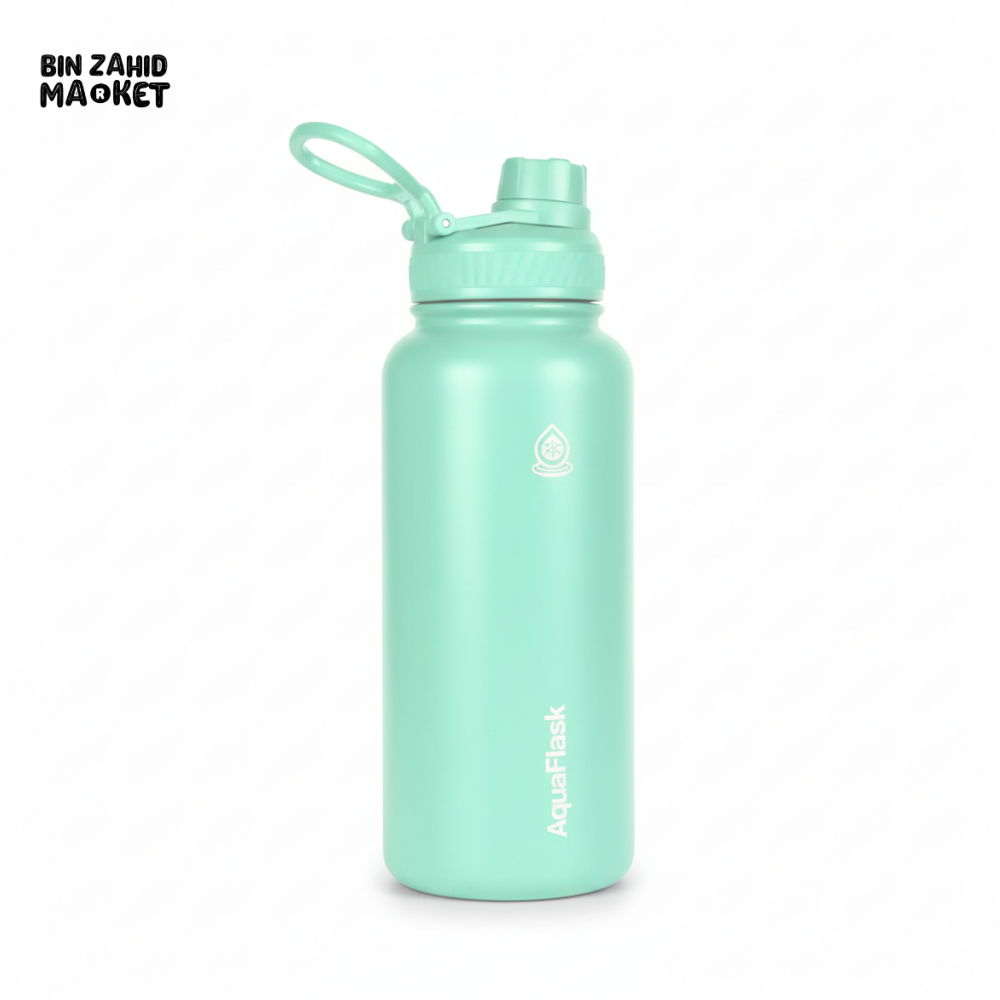 AQUAFLASK 40OZ WIDE MOUTH WATER BOTTLE DOUBLE WALL VACUUM INSULATED LEAK-PROOF & BPA-FREE - MINT GALETO