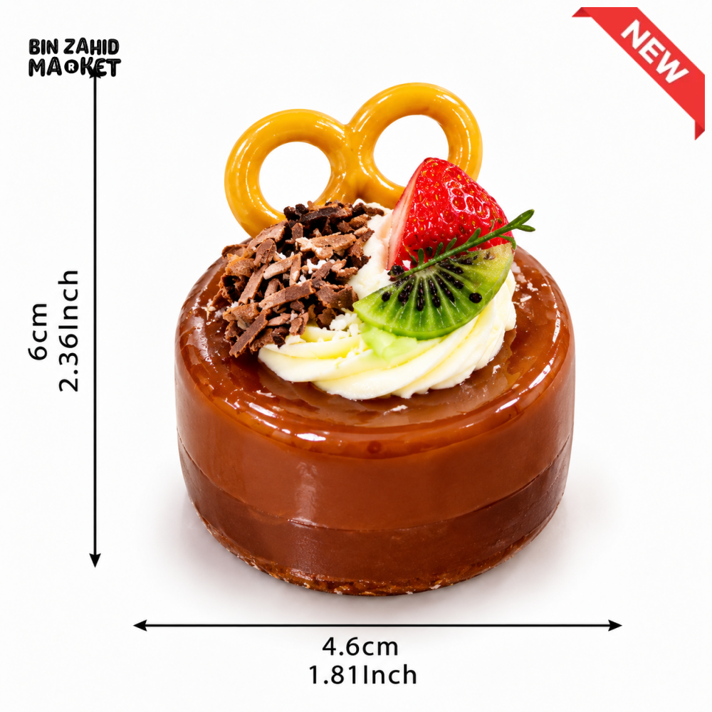 ARTIFICIAL DECORATIVE ROUND FRUIT CAKE - 1 PIECE - Artificial Food & Display Props