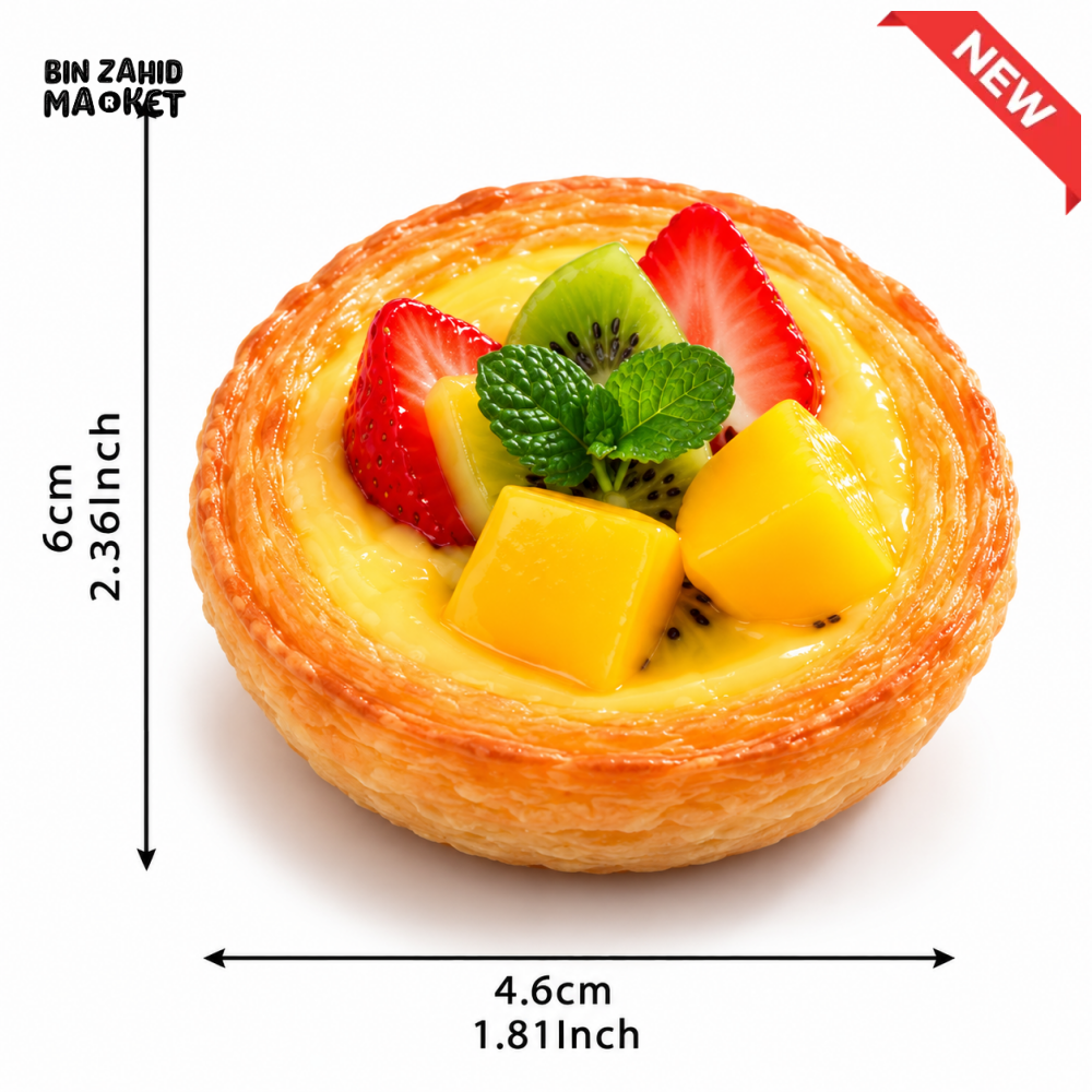 ARTIFICIAL FRUIT CUSTARD TART DISPLAY DECOR- 1 PIECE - Artificial Food & Display Props