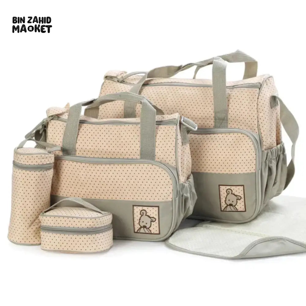 BABY 5 PIECES DIAPER BAG SET Green