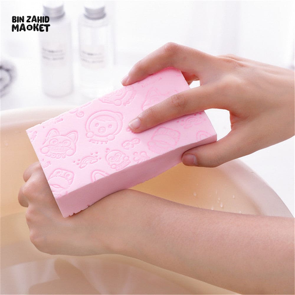BABY BATH RUB BACK CLEANING SPONGE – GENTLE BODY WASH TOOL FOR KIDS & ADULTS