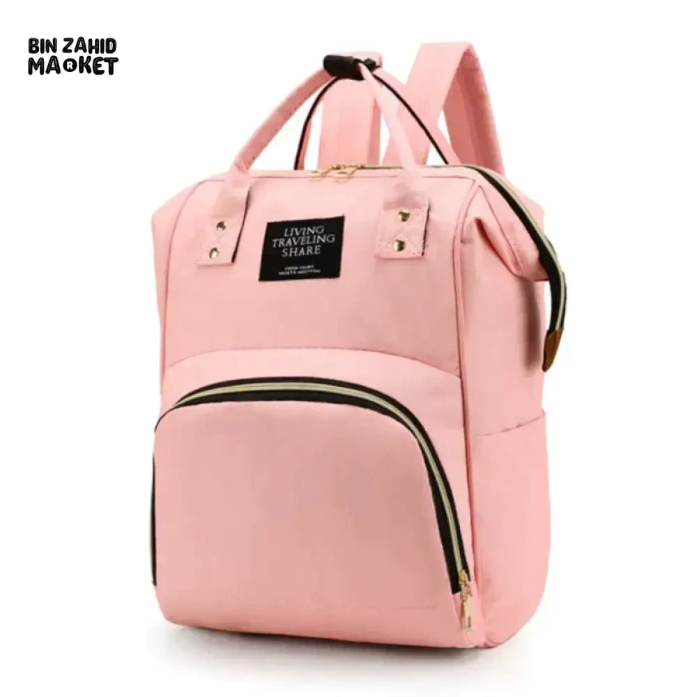 BABY PLAIN DIAPER BAGPACK Peach