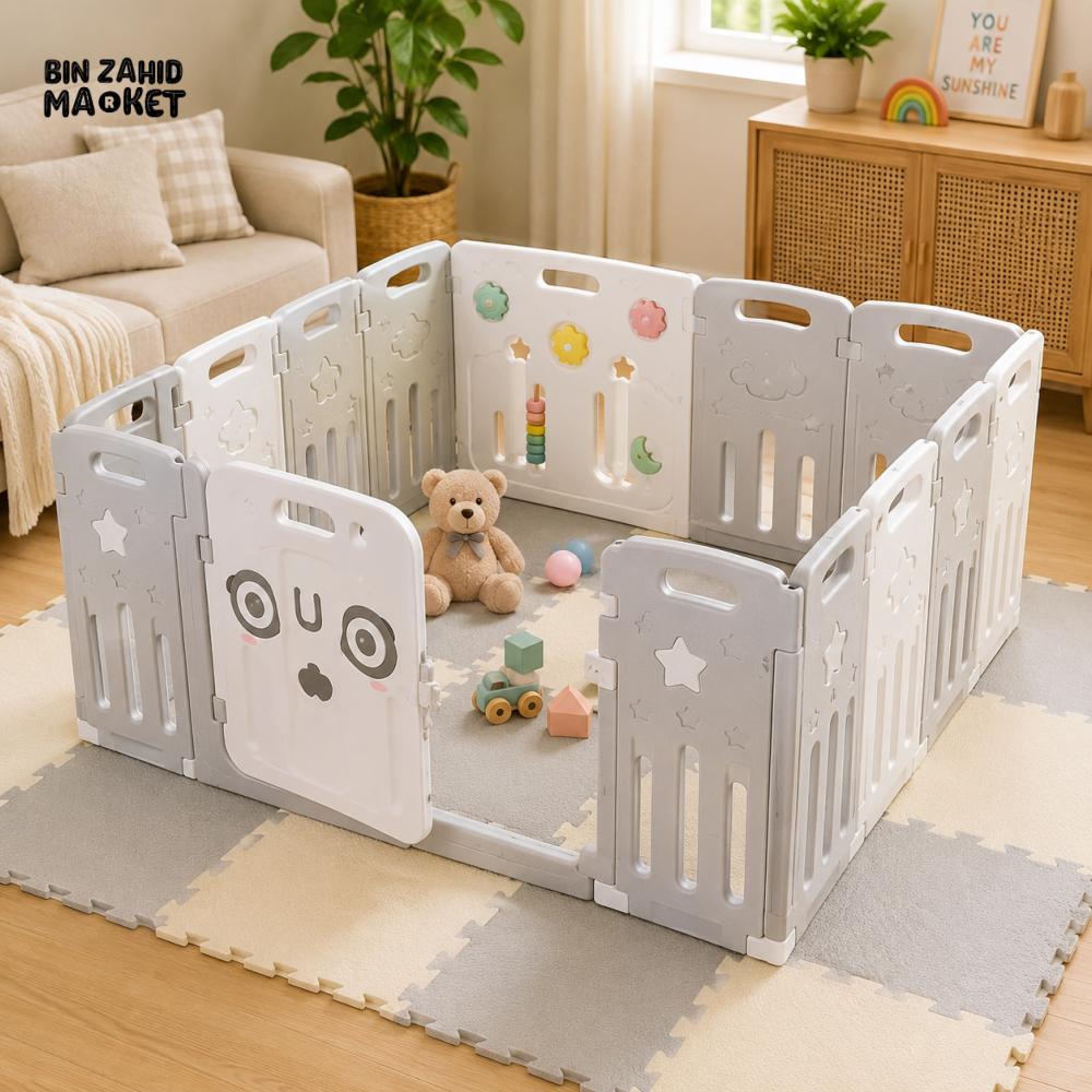 BABY SAFETY PLAYPEN WITH ACTIVITY PANEL