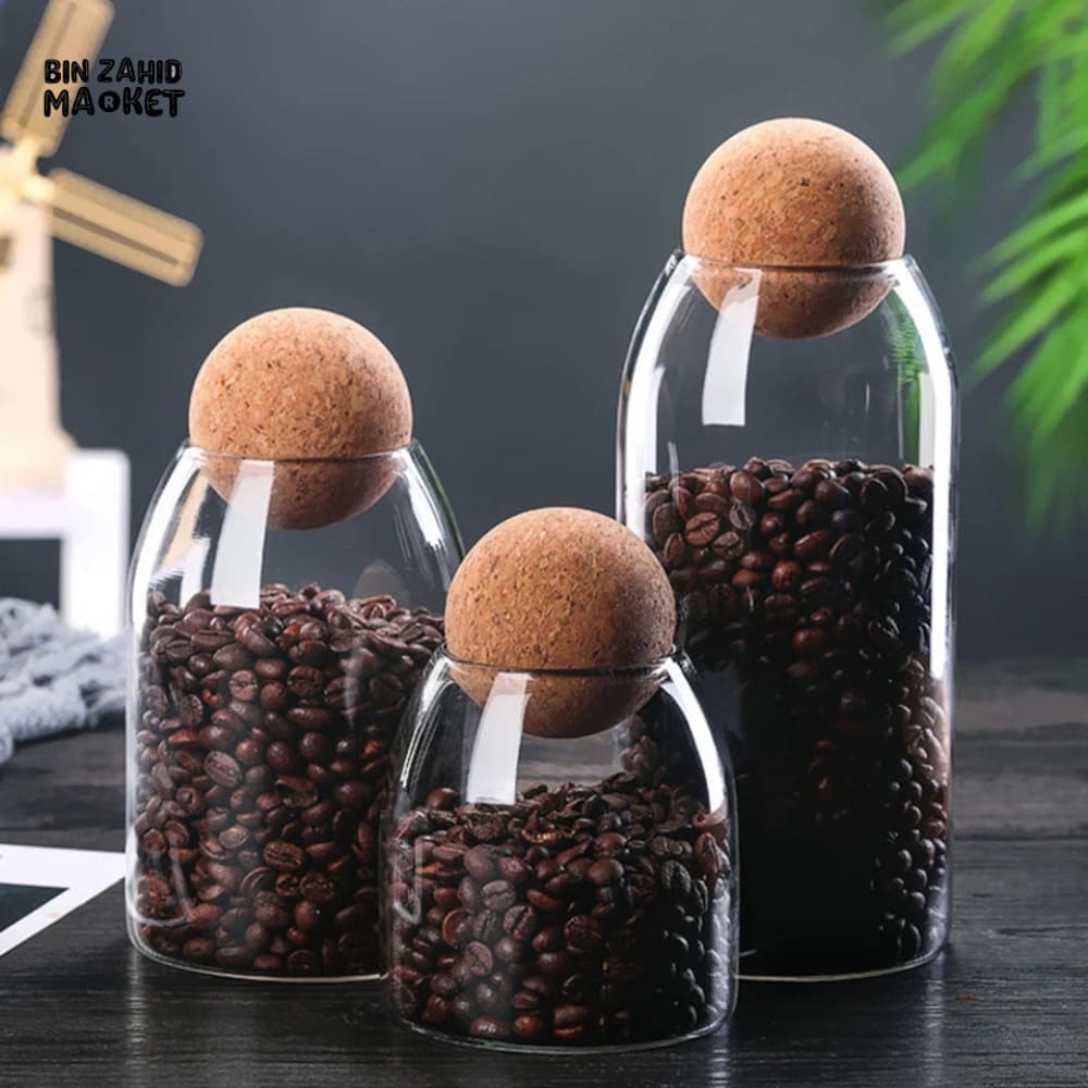 BALL CORK GLASS JARS