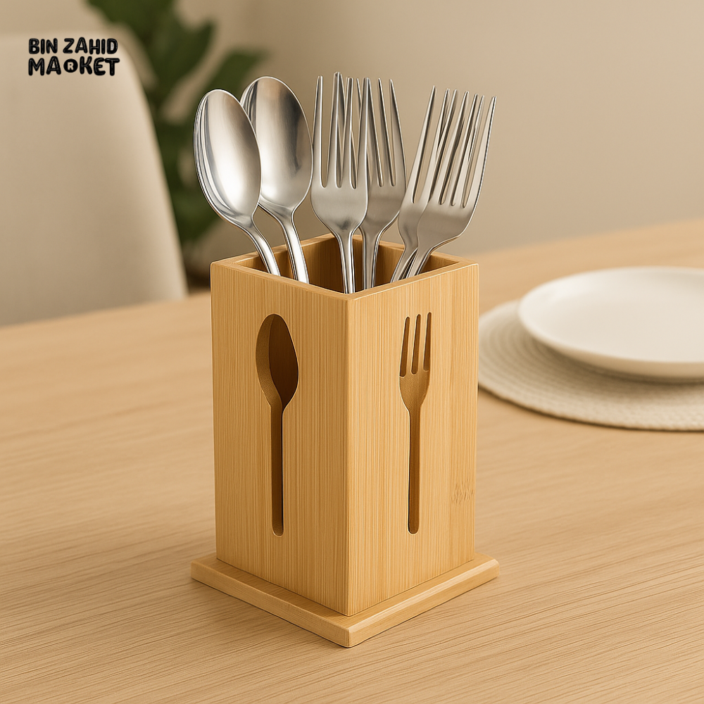 Bamboo Cutlery Holder
