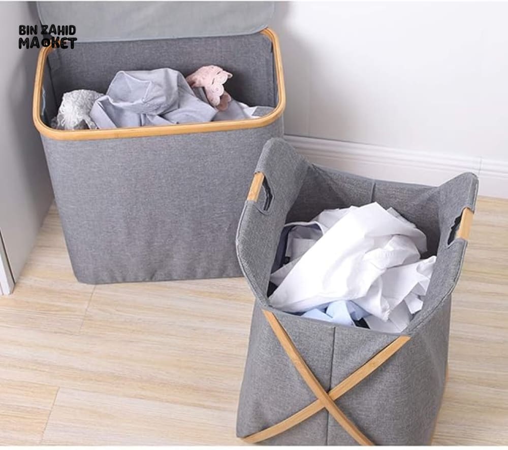BAMBOO LAUNDRY HAMPER WITH HANDLES – FOLDABLE & STYLISH LAUNDRY BASKET
