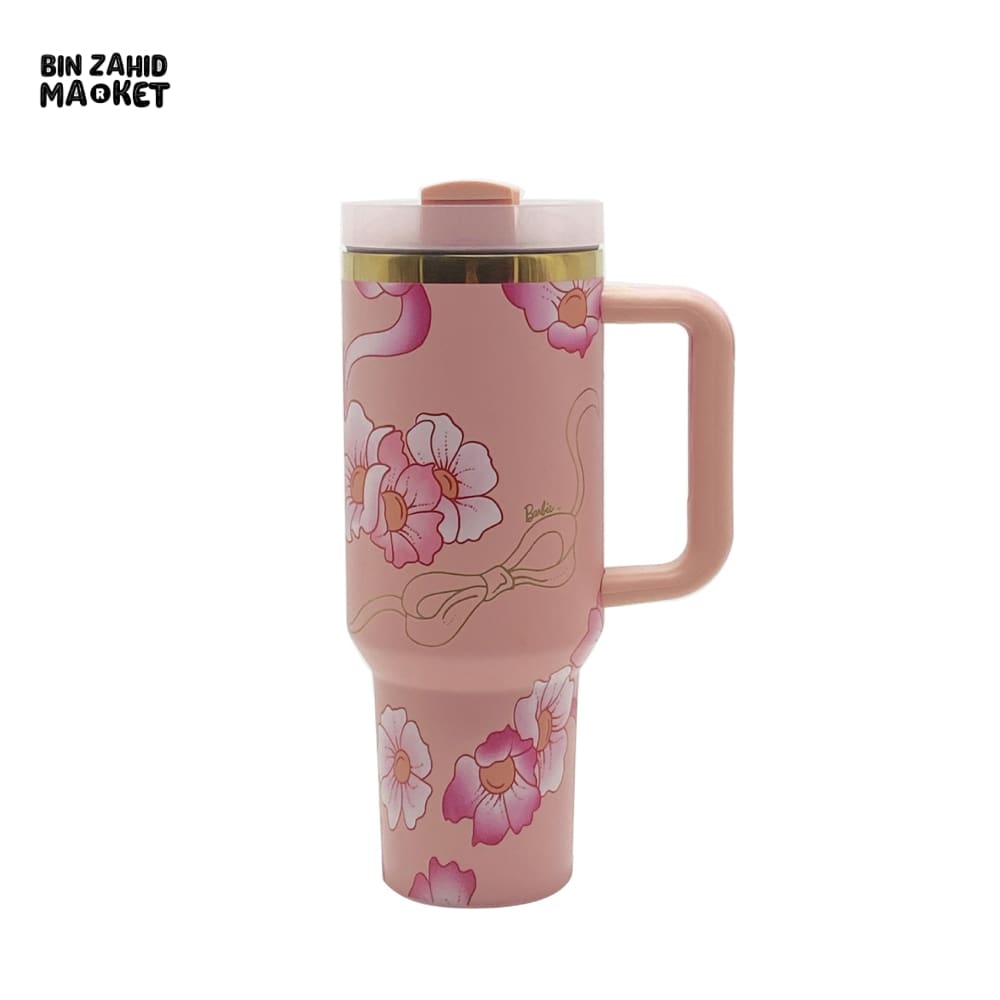 BARBIE THERMAL COFFEE MUG WITH STRAW – 40OZ VACUUM INSULATED STAINLESS STEEL TRAVEL TUMBLER